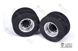 Pair of small aluminium wheels for 1/14 low-loaders - Lesu W-2020