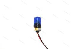 1 Gyrophare bleu Ø12mm cabochon plat base filetée