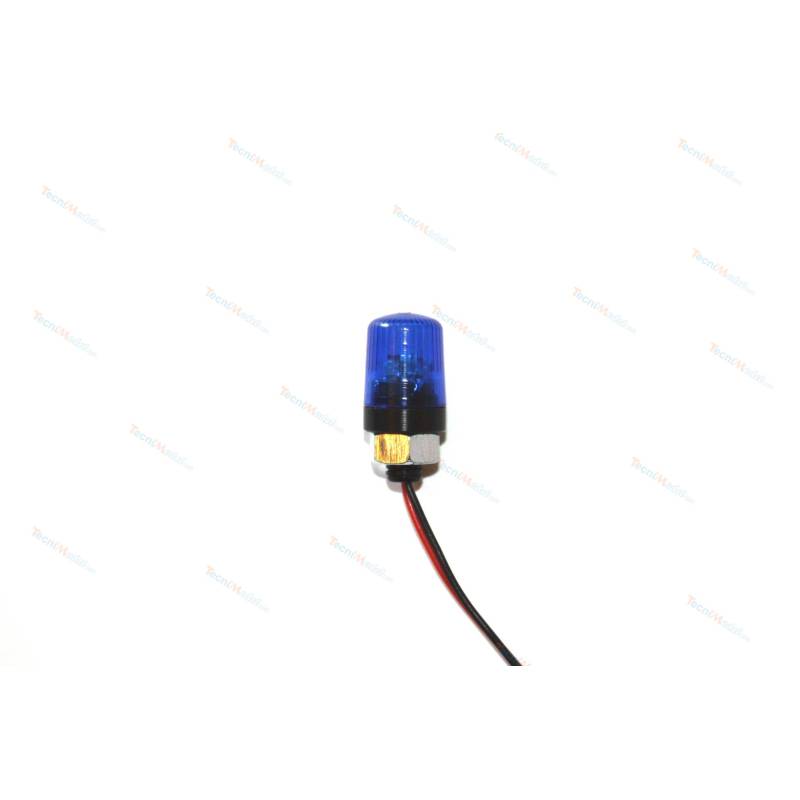 1 Blue beacon Ø12mm flat cabochon threaded base