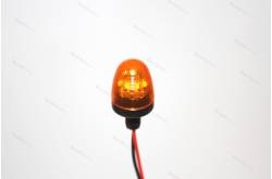 1 Gyrophare orange Ø12mm cabochon arrondi base tubulaire