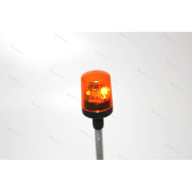 1 Orange beacon Ø12mm flat cap and tubular base