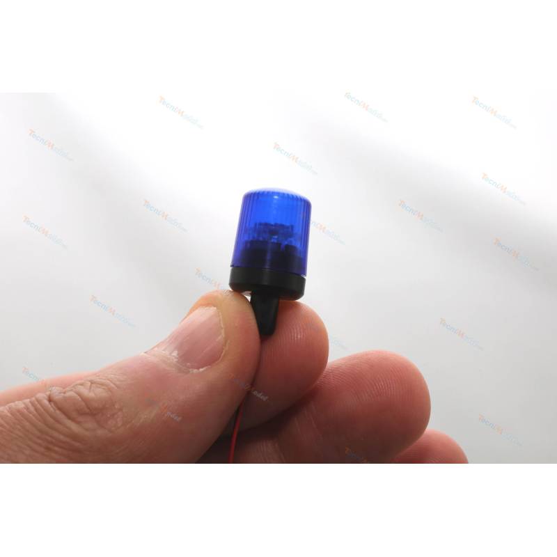 1 Gyrophare bleu Ø12mm cabochon plat base tubulaire
Pistenking KL12-BR