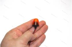 Gyrophare orange 1/8 Ø17.5mm cabochon arrondi et base tubulaire