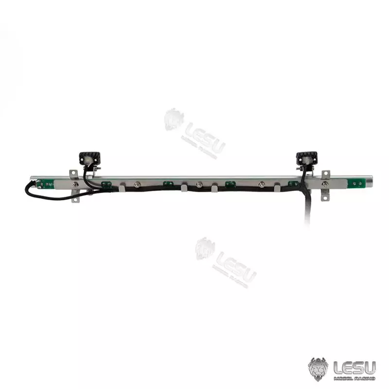 Barre de leds avec veilleuses et 2 projecteurs pour dos de cabine de camion RC 1/14 - LESU S-1321
