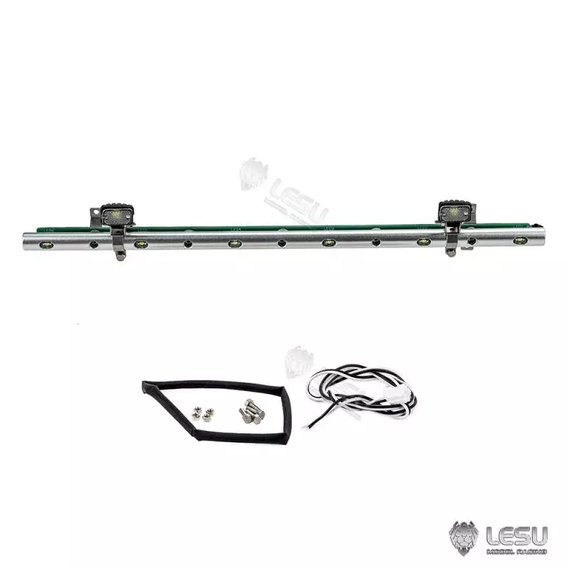 Barre de leds avec veilleuses et 2 projecteurs pour dos de cabine de camion RC 1/14 - LESU S-1321