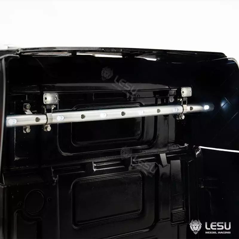 Barre de leds avec veilleuses et 2 projecteurs pour dos de cabine de camion RC 1/14 - LESU S-1321