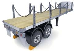 Remorque plateau 1/14 2 essieux pour camions rc Tamiya