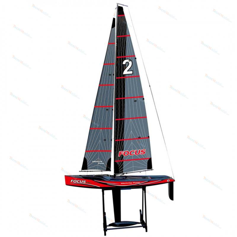 RC Sailboat Focus V3 1m RTR RED by Joysway with 2.4Ghz transmitter