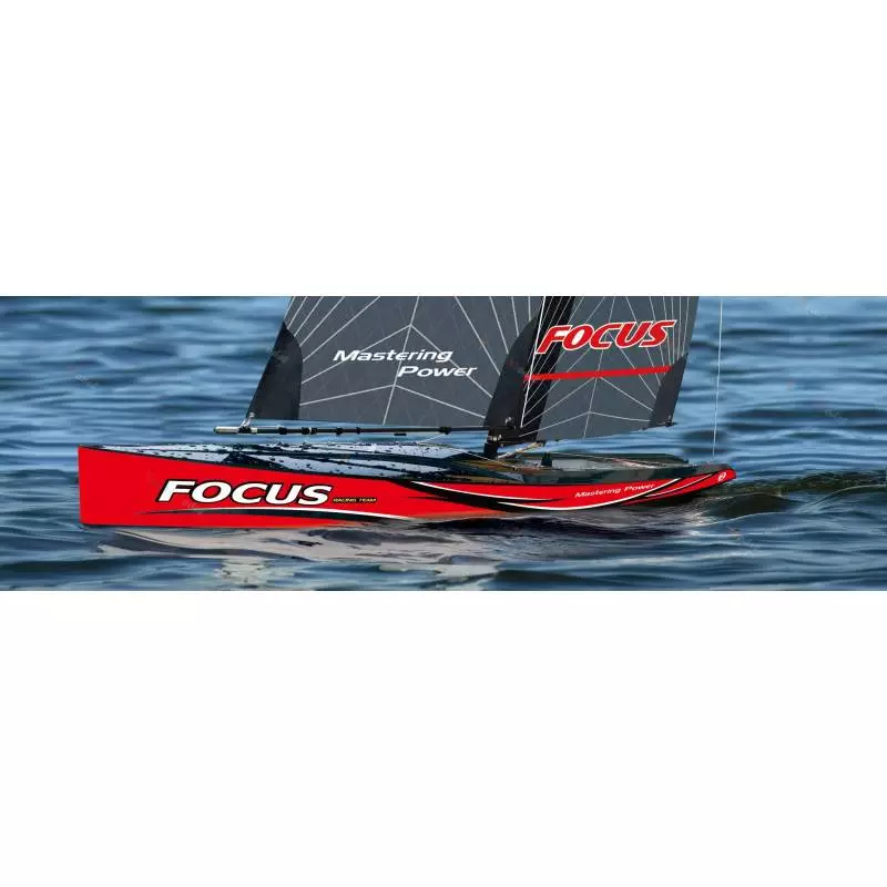 RC Sailboat Focus V3 1m RTR RED by Joysway with 2.4Ghz transmitter