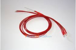 2 wired LEDs 1.8 mm red low luminosity 12v wires 50cm long