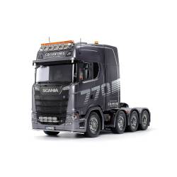 Camion RC Tamiya Scania 770 S V8 Tracteur Lourd 8x4/4 1/14 en kit série limitée peinte en gris "Gun Métal" 56376
