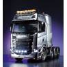 Camion Tamiya Scania 770 S V8 8x4/4 1/14 peint en Gun Metal avec lumières et sons (Pack complet)