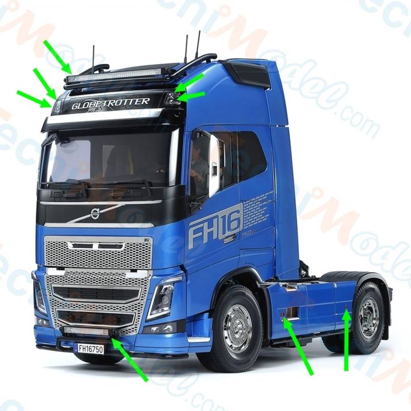Faisceau de leds complémentaire pour Volvo FH16 750 4x2 Tamiya 56375