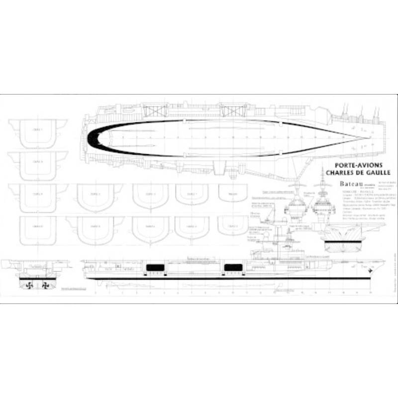 Plan MRB Porte-Avions Charles de Gaulle 1/200