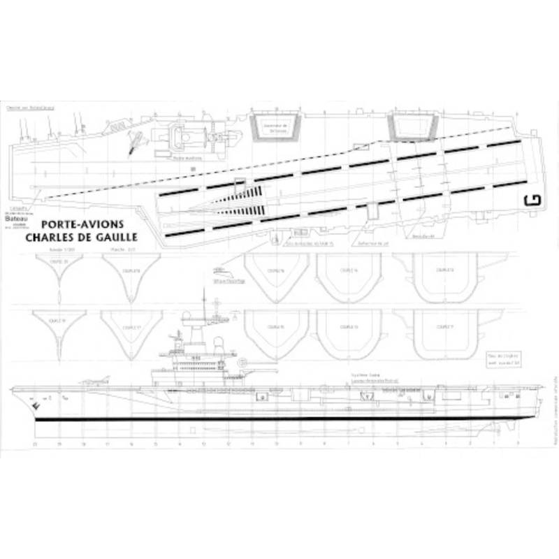 Plan MRB Porte-Avions Charles de Gaulle 1/200