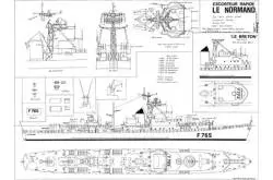 French Navy Fast Escort Ship "Le Brestois" MRB Blue prints