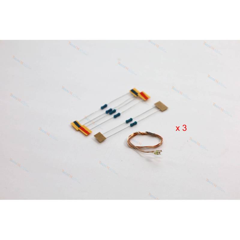 Lot de 6 leds blanches avec résistances (3V à 14V) - Aero-Naut 567751