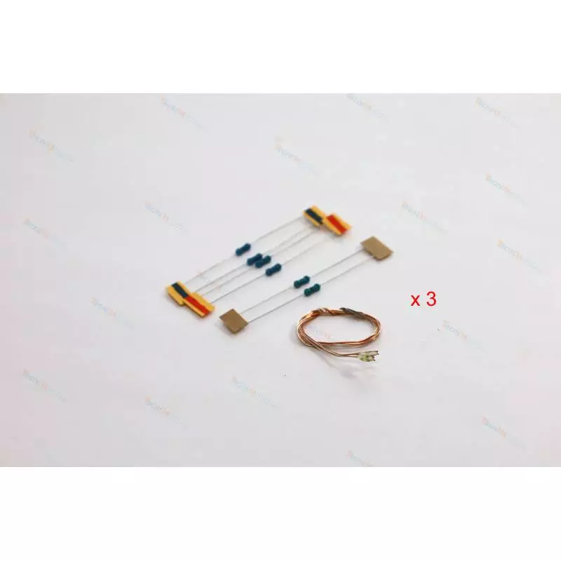 Set of 5 white LEDs with resistors (3V to 14V) - Aero-Naut 567751