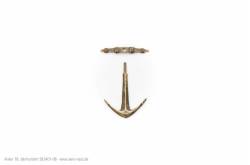 2 Burnished metal anchors 90x75mm 18th century style - AERO-NAUT 5624/08