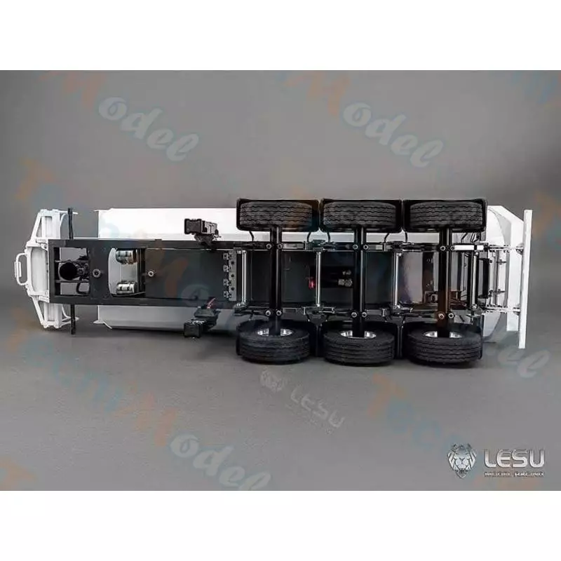 Semi-remorque benne LESU 3 essieux à roues larges avec levage hydraulique 1/14 - LESU LS-A0069
