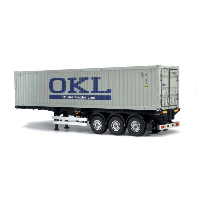 Semi-remorque porte-conteneur 40 pieds "On-time" Kingdom Lines (OKL) 1/14 Tamiya - Tamiya 56377