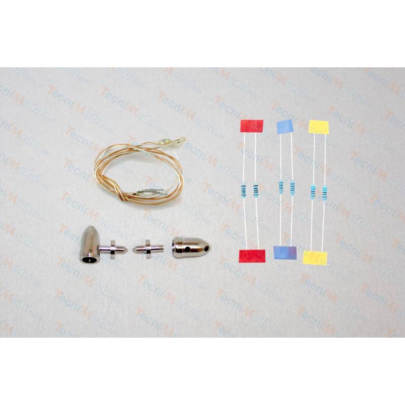 2 Nickel-plated metal 14mm white lights with 3V to 14V LEDs - Aero-Naut 506414