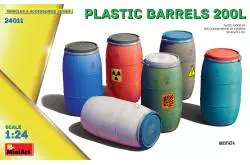 Set of 6 plastic drums 200 L scale 1/24 - MiniArt 24011