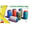Lot de 6 Fûts en plastique 200 L à l'échelle 1/24 - MiniArt 24011