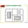 Lot de 6 Fûts en plastique 200 L à l'échelle 1/24 - MiniArt 24011