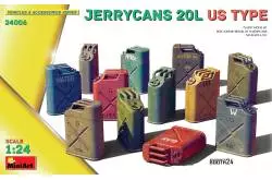 Lot de 12 Jerrycans type US 20 L à l'échelle 1/24 - MINIART 24006