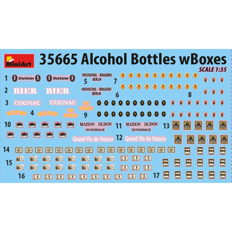 Lot de 12 caisses d'alcool en bouteille à l'échelle 1/35 -MINIART 35665