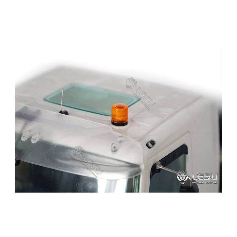 2 Gyrophares oranges Ø11.5mm à embase filetée - Cabochon à sommet plat - Lesu S-1263-A