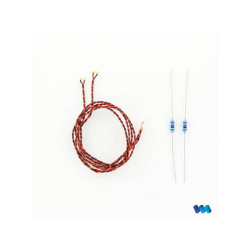 2 white SMD LEDs wired with resistors for 7.2v - Veroma 191555