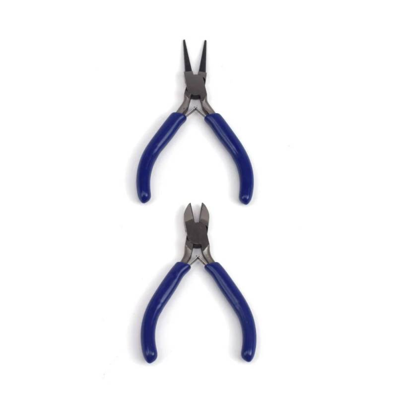 Lot de 2 pinces, une pince coupante et une pince à bec conique