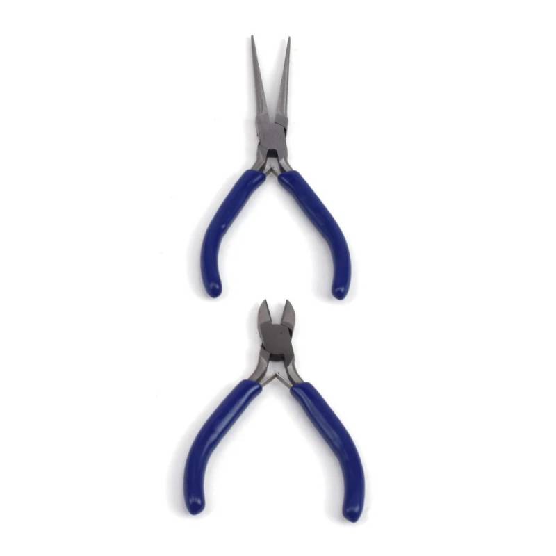 Lot de 2 pinces, une pince coupante et une pince à bec long
