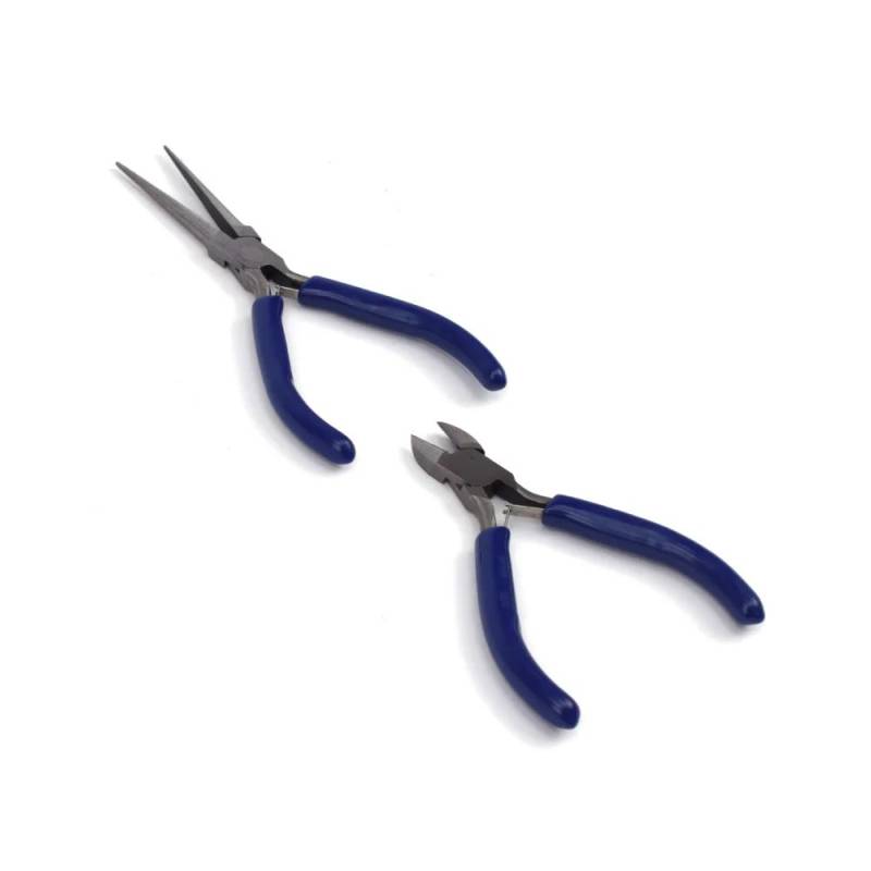 Lot de 2 pinces, une pince coupante et une pince à bec long
