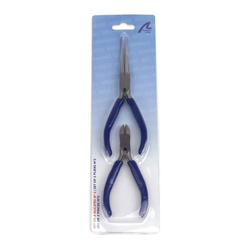 Lot de 2 pinces, une pince coupante et une pince à bec long