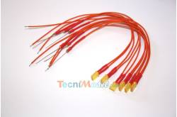 6 orange rectangular wired LEDs 7x2mm 12v low luminosity and 18 cm cable