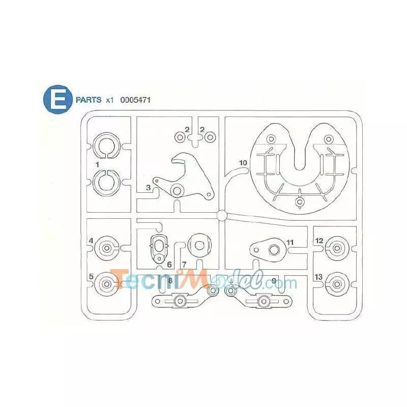 Grappe E (Pièces de sellette, porte-fusées, etc...) - Tamiya 0005471