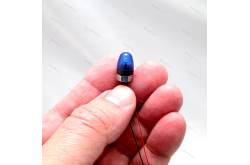 Gyrophare bleu Ø10mm cabochon arrondi base filetée - Pistenking RX16-BG