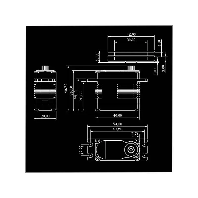 Servo treuil de voiles SW02BS 39kg.cm/8.4v 6 tours KingMax