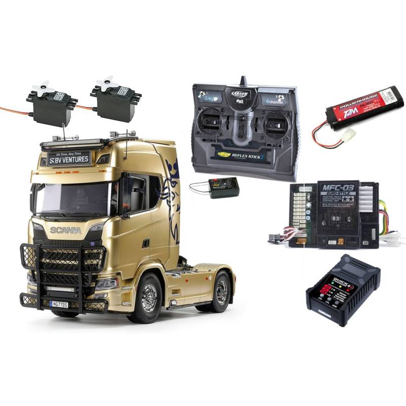 Camion Tamiya Scania 770 S 4X2 1/14 56379 avec lumières et sons (Pack complet)