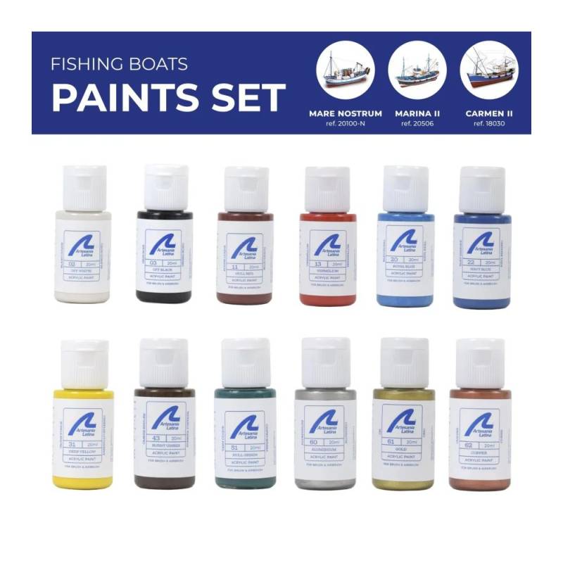 Acrylic Paint Pack for the tuna fishing boat Marina II Artesania Latina - 277PACK3