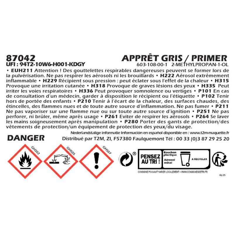 Tamiya 87042 Fine Surface Primer L for Plastic & Metal (Gray)