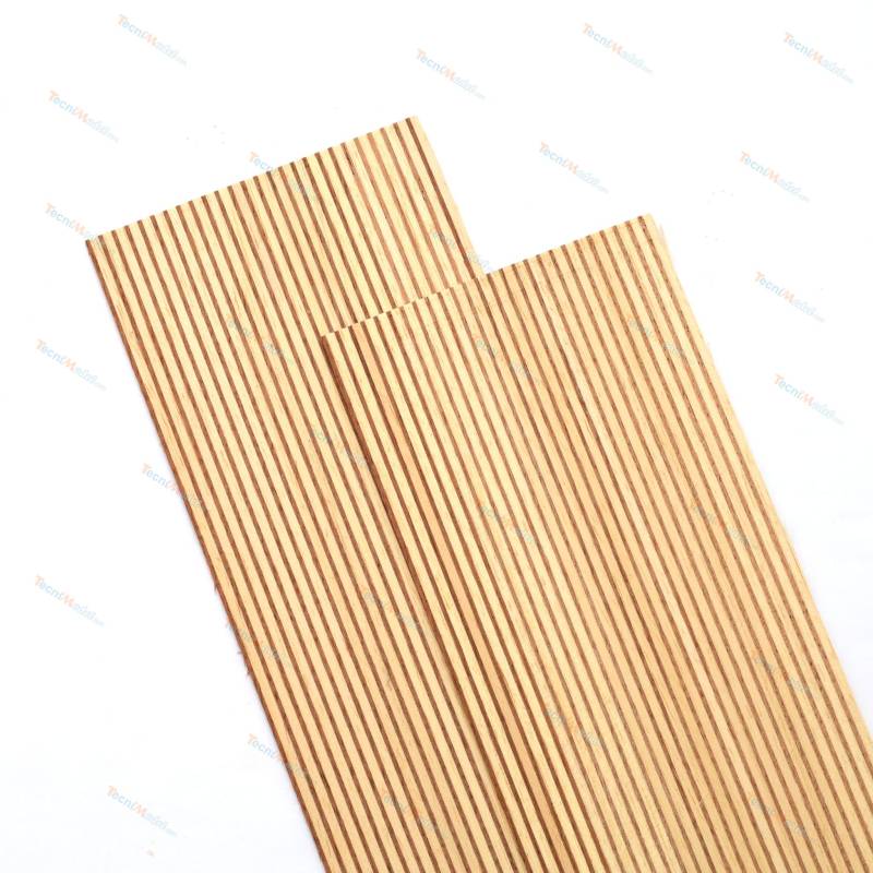 Pont de bateau 1m x 140mm x 1.2mm Obechi 2.0mm / Acajou 1.0mm  AeroNaut 7517/04
