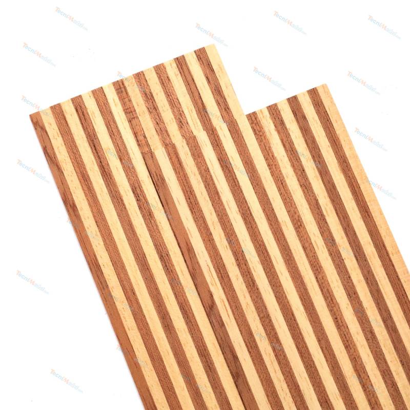 Pont de bateau 1m x 140mm x 1.2mm Obechi 4.0mm / Acajou 4.0mm  AeroNaut 7517/09