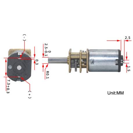Micro motoréducteur 6v 100tr/mn