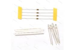 4 Leds effet bougie blanches Ø3mm 6v-7.2v