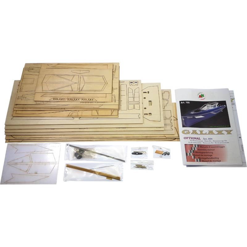 Galaxy 53ft - Bateau sportif et luxueux en bois à l'échelle 1/25 - Mantua Models 800705