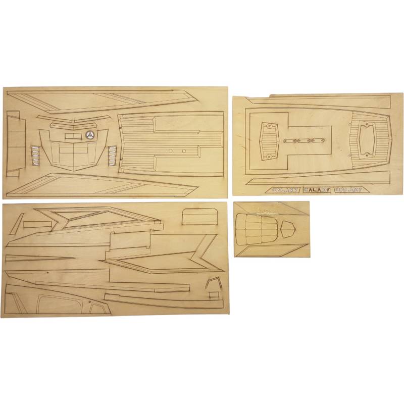 Galaxy 53ft - Sports and luxury wooden boat on a scale of 1/25 - Mantua Models 800705